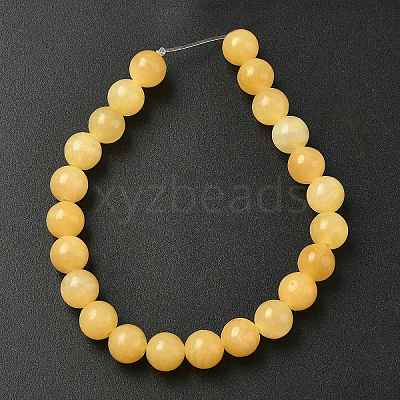 Natural Yellow Jade Bead Strands G-K121-02-8mm-1