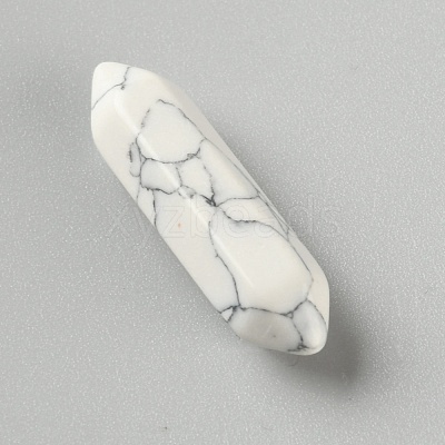 Faceted No Hole Natural Howlite Double Terminated Points G-WH0016-03-1