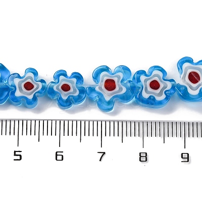 Handmade Millefiori Lampwork Beads Strands LAMP-G164-03D-1