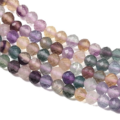 Natural Colorful Fluorite Beads Strands X-G-C261-A01-4mm-1