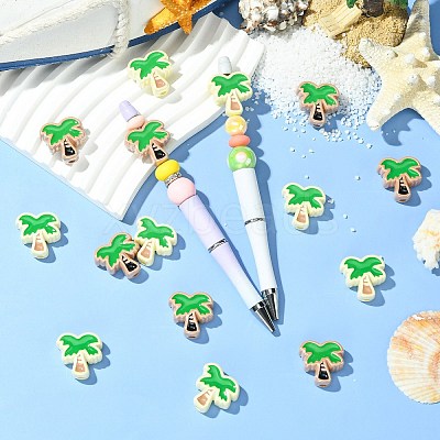 20Pcs 2 Colors Opaque Acrylic and Enamel  Beads OACR-CJ0002-57-1