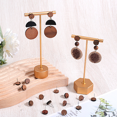 50Pcs Wood Stud Earring Finding FIND-SP0001-19B-1