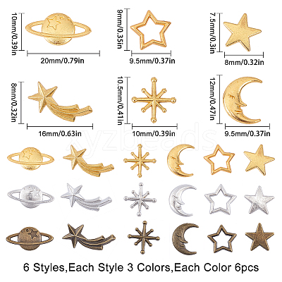 Zinc Alloy Cabochons & Links & Cabochon Enamel Settings PALLOY-SC0002-62-1