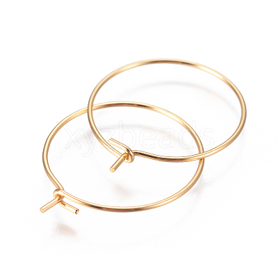 304 Stainless Steel Hoop Earrings Findings STAS-I120-60A-G-1