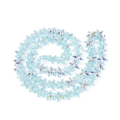 Electroplate Transparent Glass Beads Strands LS-EGLA-Q136-01A-08-1