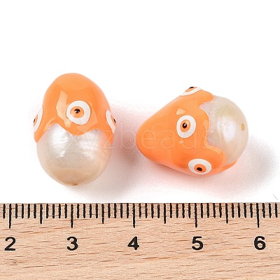 Natural Cultured Freshwater Pearl Enamel Beads PEAR-G014-05C-1
