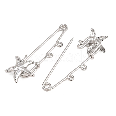 Starfish 304 Stainless Steel Safety Pins Brooch Findings SA-CBA098D-16I-P02-1