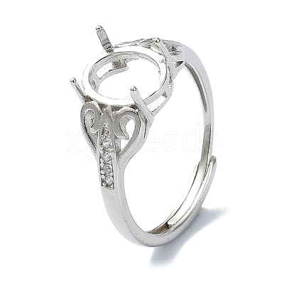 Adjustable 925 Sterling Silver 4 Prongs Ring Settings STER-K179-20P-1