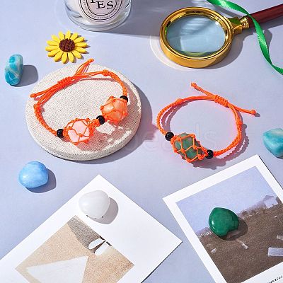 Adjustable Braided Nylon Cord Macrame Pouch Bracelet Making AJEW-SW00013-13-1
