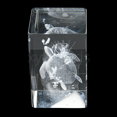 3D Laser Engraving Animal Glass Figurine LS-DJEW-R013-01D-1