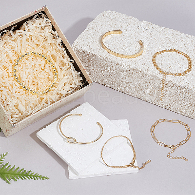 Synthetic Non-magnetic Hematite & Brass & Stainless Steel Cuff Bangles & Link & Charm Bracelets Sets BJEW-PH0004-44-1