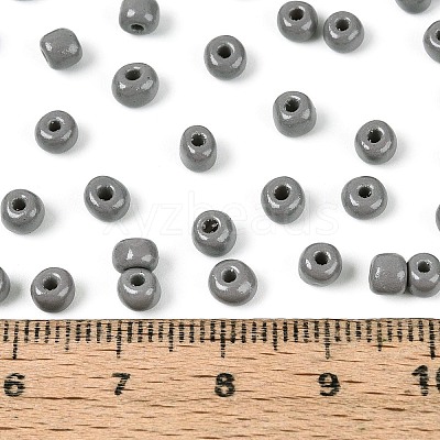 6/0 Baking Paint Glass Round Seed Beads SEED-S036-01C-09-1