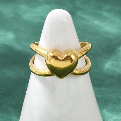304 Stainless Steel Adjustable Open Cuff Rings for Women RJEW-U063-01A-G-1