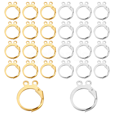 160Pcs 2 Colors Brass Leverback Earring Findings KK-FH0002-92-1