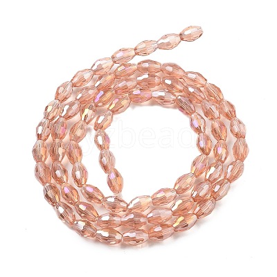 Transparent Electroplate Glass Beads Strands X-EGLA-A037-T6x8mm-B06-1