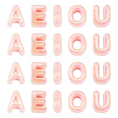 50Pcs 5 Styles UV Plating Opaque Acrylic Beads PACR-TA0001-31D-1