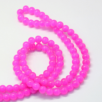 Baking Paint Imitation Jade Glass Round Bead Strands LS-DGLA-Q021-4mm-28-1