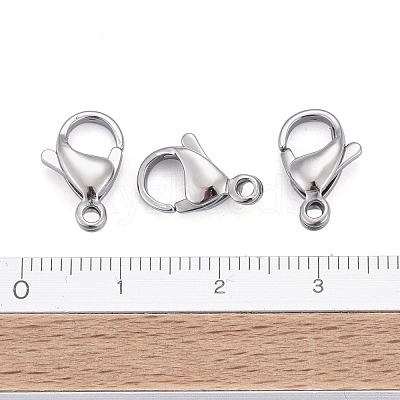 Tarnish Resistant 304 Stainless Steel Lobster Claw Clasps X-STAS-AB13-1