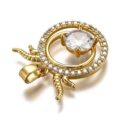 Brass Clear Cubic Zirconia Constellation Charms KK-J278-33G-I-1