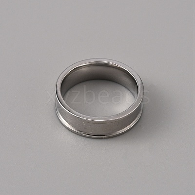 201 Stainless Steel Grooved Finger Ring Settings STAS-WH0027-27B-P-1