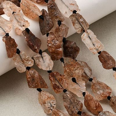 Raw Rough Natural Black Gold Rutilated Quartz Beads Strands GG-CBA4808-G01-01-1