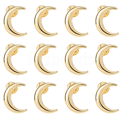 12Pcs Moon Alloy Lapel Pin Backs for Backpack Clothes JEWB-FH0002-79G-1
