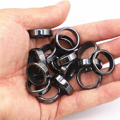 Non-Magnetic Synthetic Hematite Plain Band Ring LS-FIND-PW0021-11D-1