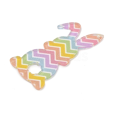 Printed Transparent Acrylic Pendants FIND-K017-14B-1