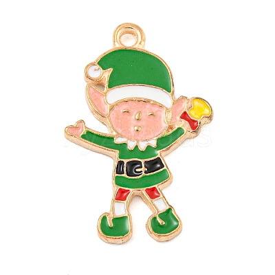 Christmas Theme Alloy Enamel Pendants ENAM-M221-01KCG-03-1