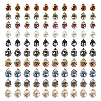 100Pcs 2 Styles Transparent Electroplate Glass Beads EGLA-TA0013-45-1