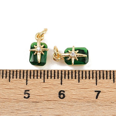 Brass Pave Cubic Zirconia Pendants KK-H078-33G-01-1