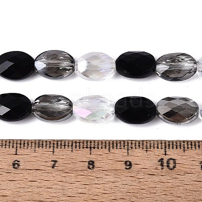 Electroplate Imitation Jade & Opaque & Transparent Glass Beads Strands EGLA-Q135-8x11MM-01E-1