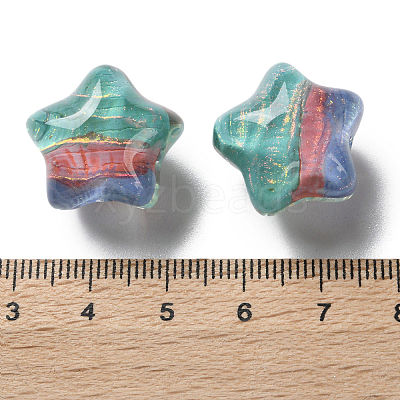 Gradient Color Transparent Hand-drawed Acrylic Beads TACR-P012-01B-08-1