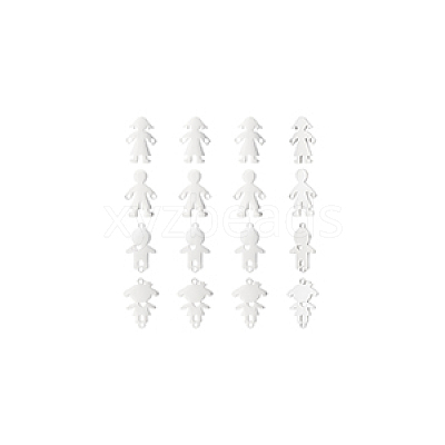 16Pcs 4 Style 201 Stainless Steel Connector Charms STAS-UN0035-52-1