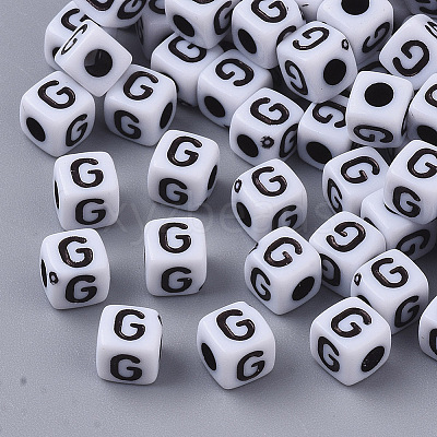 White Opaque Acrylic Beads LS-X-MACR-R869-02G-1