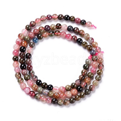 Natural Multicolor Tourmaline Beads Strands G-G446-4mm-03-1