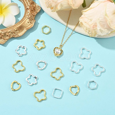100Pcs 10 Styles Alloy Bead Frame FIND-FS0004-92-1