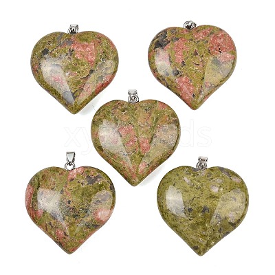 Natural Unakite Pendants GG-K002-04S-1