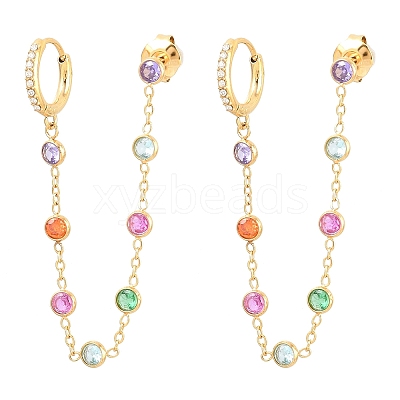 304 Stainless Steel Rhinestone Hoop Earrings EJEW-A161-04G-02-1