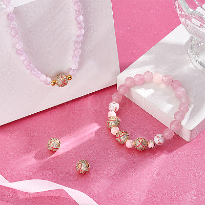 6Pcs Brass Micro Pave Cubic Zirconia Beads KK-PH0011-81-1