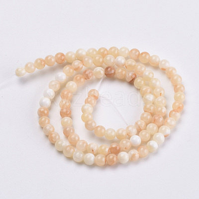 Natural Dyed Yellow Jade Gemstone Bead Strands G-R271-6mm-Y17-1