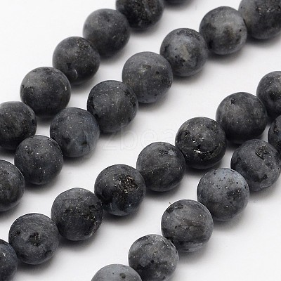 Natural Larvikite Beads Strands G-D692-6mm-1