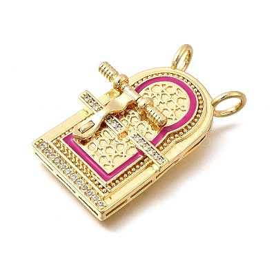 Brass Micro Pave Cubic Zirconia Pendants KK-Z125-23C-G-1