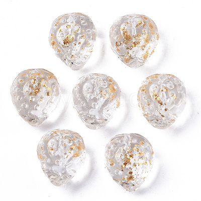 Transparent Spray Painted Glass Beads GLAA-R215-01-B09-1