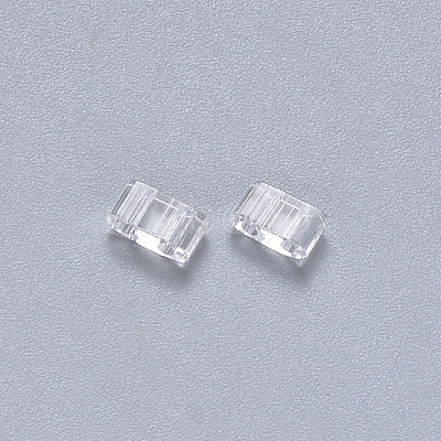 FGB 2-Hole Transparent Glass Seed Beads SEED-S031-M-001-1