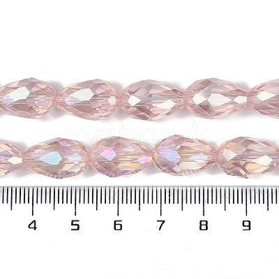 Transparent Electroplate Glass Beads Strands EGLA-N013-T10mm-B18-1