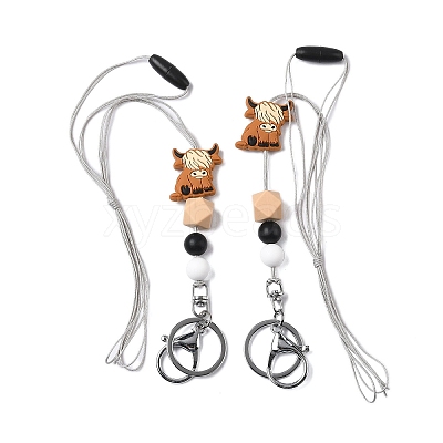 Silicone Bead Lanyard NJEW-SW00040-02-1