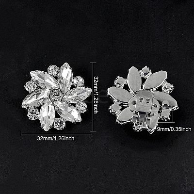Alloy Rhinestone Shoe Clip Findings FIND-FG0001-02P-1