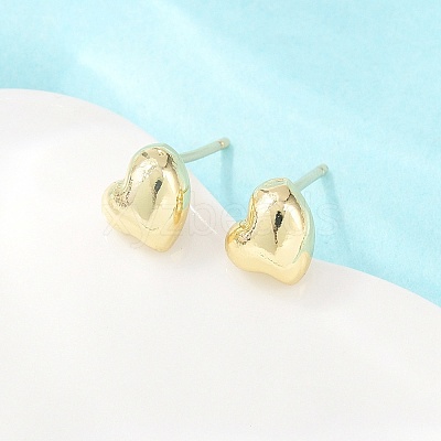 Brass Stud Earrings EJEW-P346-01E-G-1