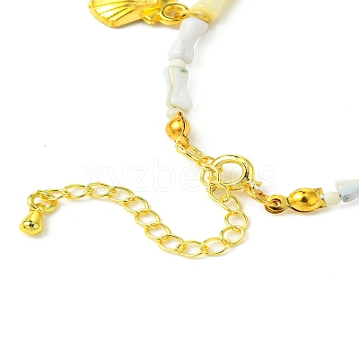 Starfish & Cross & Shell Alloy Charm Bracelet BJEW-FS00015-1